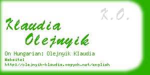 klaudia olejnyik business card